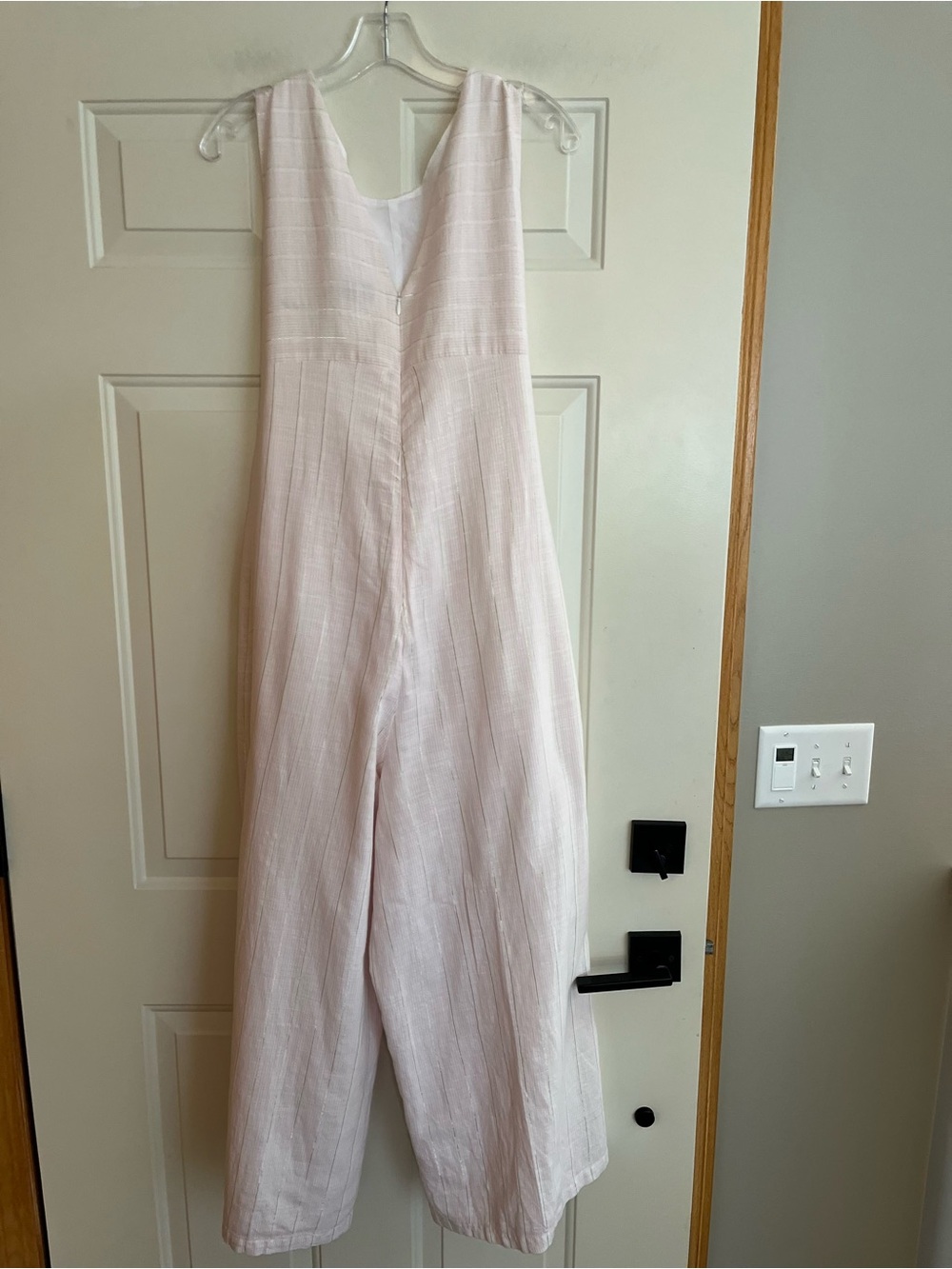 Vineyard Vines x Palm Beach Lately pink white stripe wide leg jumpsuit. 12 - Picture 4 of 15